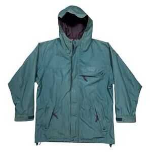 EMS Eastern Mountain Sports Vintage 90s Teal Purple Rain Windbreaker Mens Medium